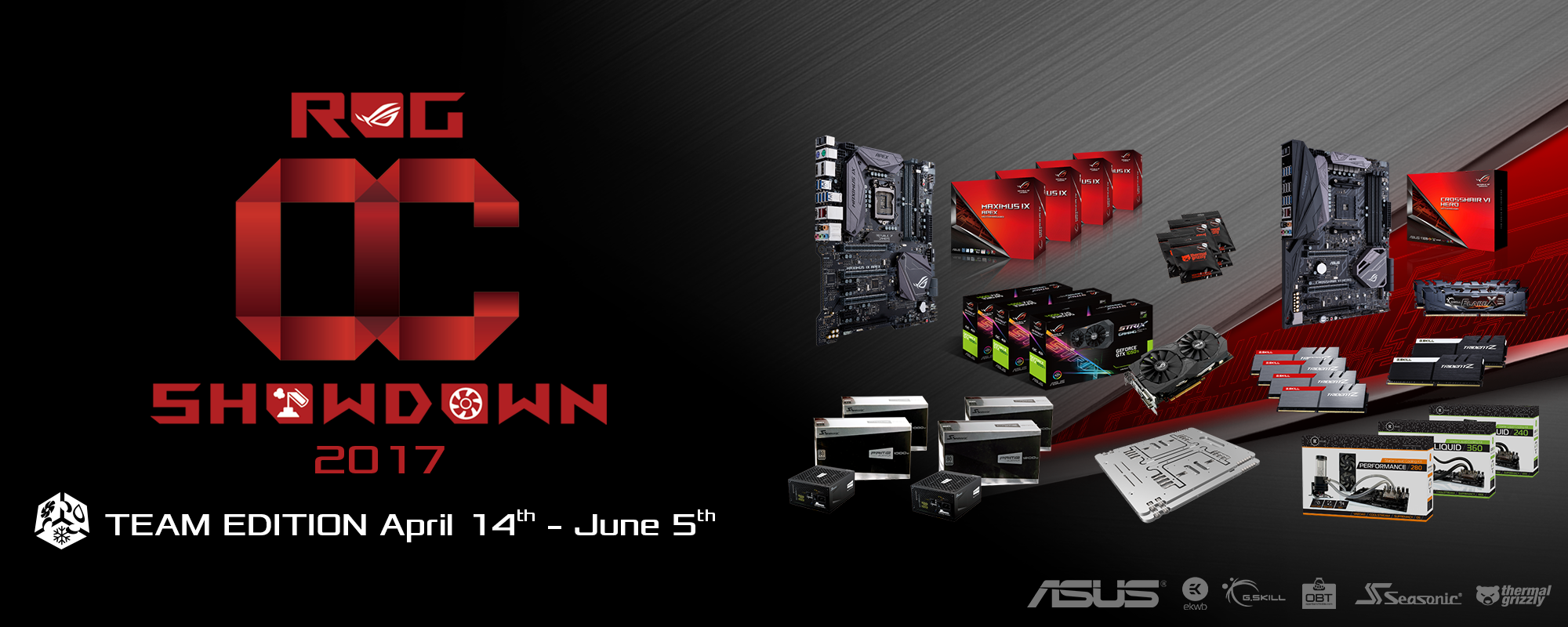 ROG OC Showdown Team Edition Banner with prizes 2000x800